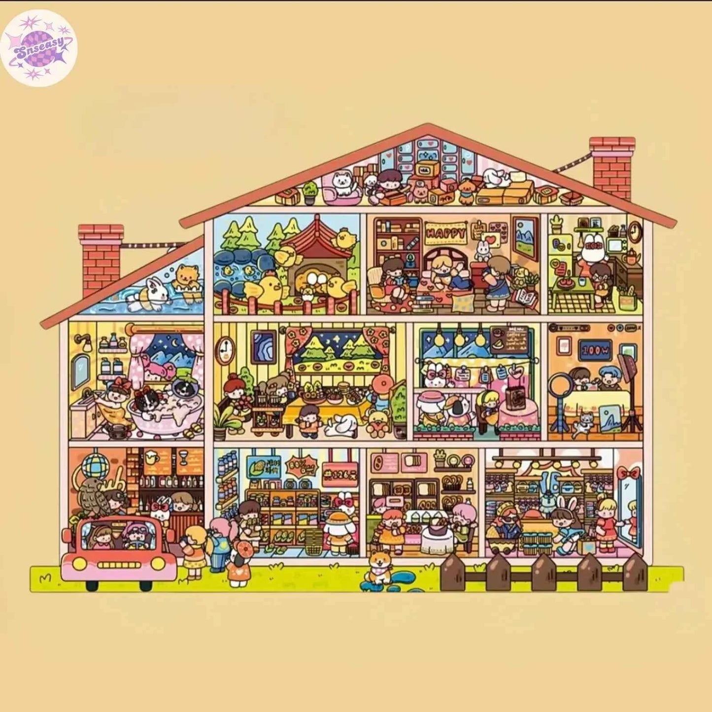 Plus Royal Apartment & Ghost Hotel – 3D Miniature Sticker Scenes - 2 Theme Sets: Royal Apartment | Ghost Hotel