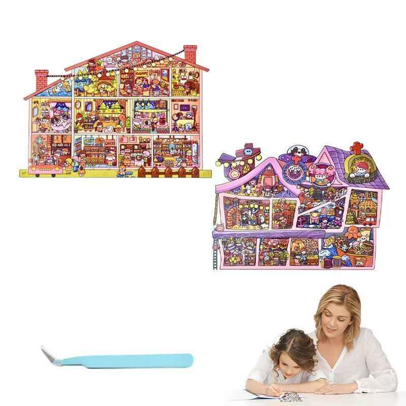 Plus Royal Apartment & Ghost Hotel – 3D Miniature Sticker Scenes - 2 Theme Sets: Royal Apartment | Ghost Hotel