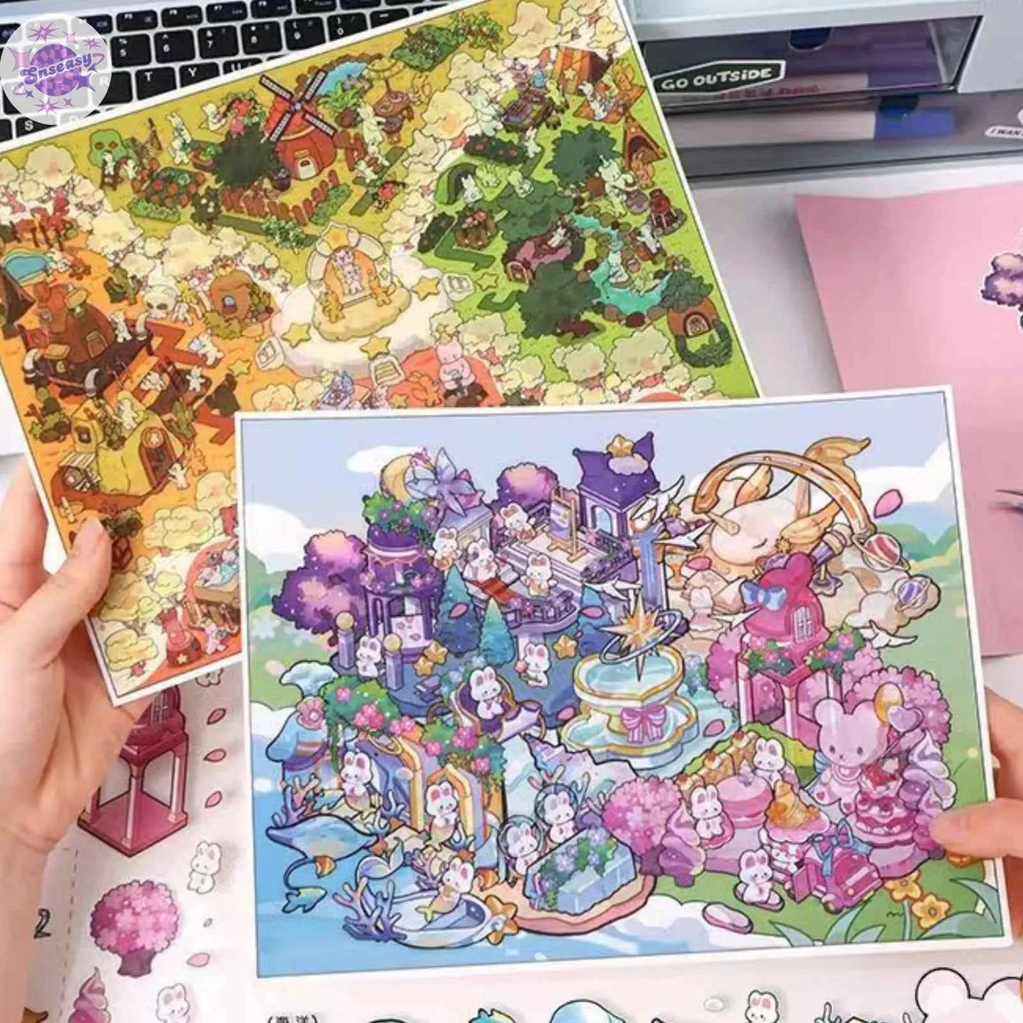 Plus Dream Castle & Weekend Getaway – 3D Miniature Sticker Scenes - 2 Theme Sets: Dream Castle | Weekend Getaway