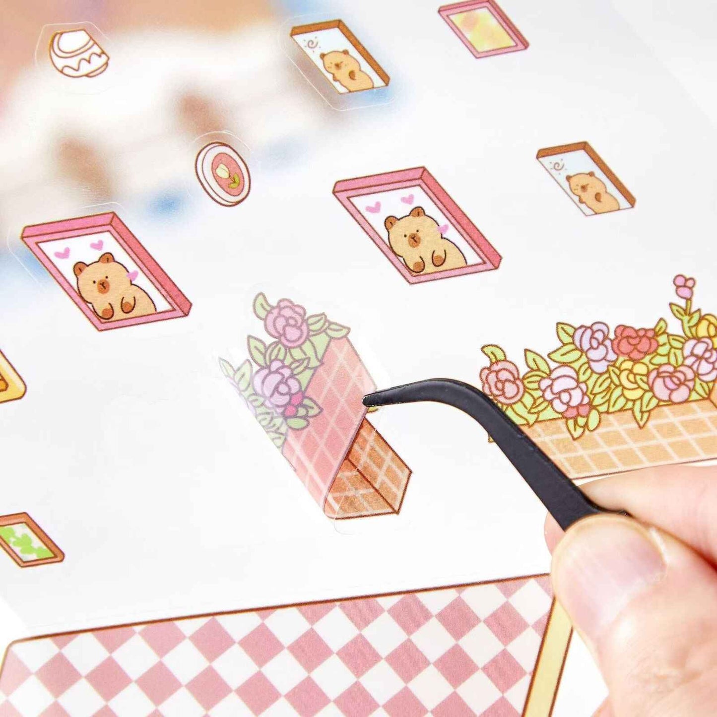 Plus Cozy Home – 3D Miniature Sticker Scenes - 4 Theme Sets: Dream Home | Capybara Home | Sweetheart Cottage | Panda House