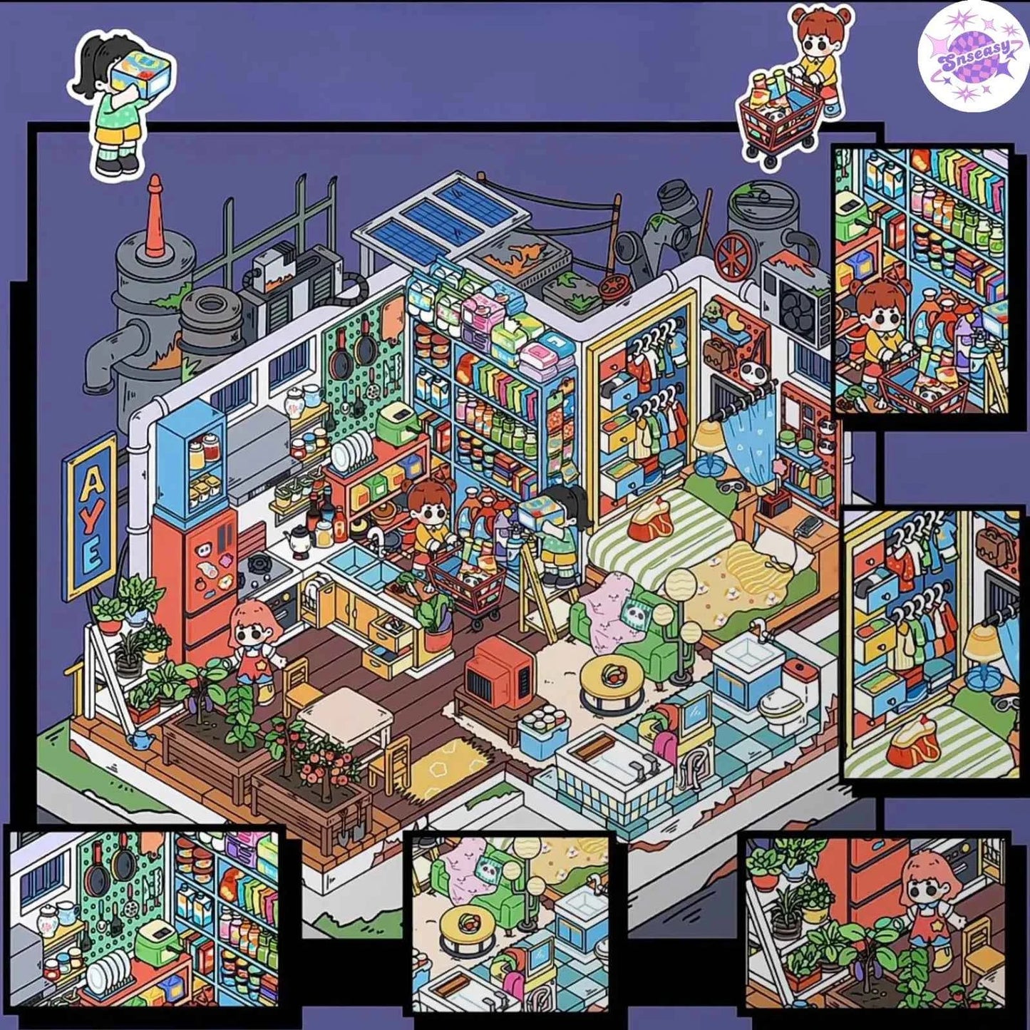 Original Apocalypse Series – 3D Miniature Sticker Scenes - 4 Theme Sets: Escape from Doom | Survival Supplies | Haven in Ruins | Dawn of the End