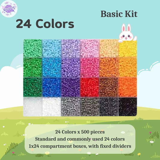 Perler Beads-24 Colors Fuse Beads Basic Kit
