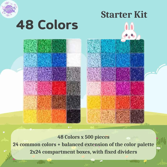 Perler Beads-48 Colors Fuse Beads Starter Kit