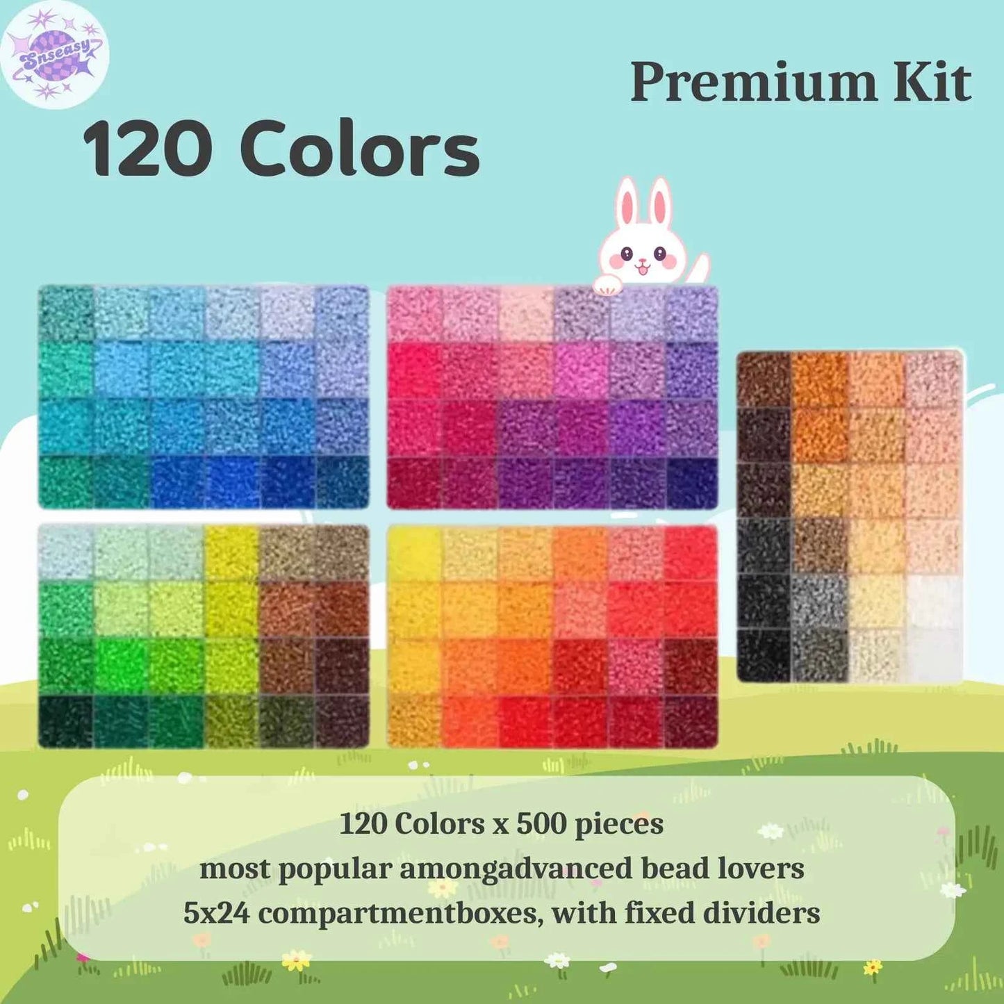 Perler Beads-120 Colors Fuse Beads Premium Kit