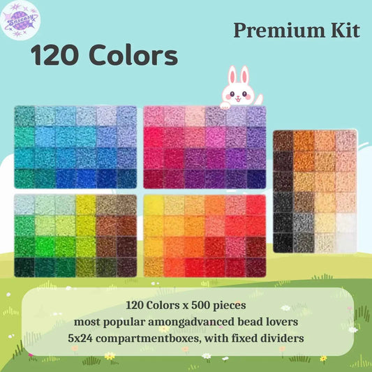 Perler Beads-120 Colors Fuse Beads Premium Kit