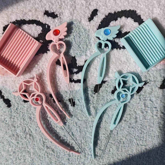 Cardcaptor Sakura Magic Wand Pearl Bead Pen – For 2.6mm Mini Beads | Bird Wand & Star Wand | Pink & Blue | Short & Long Tip Options