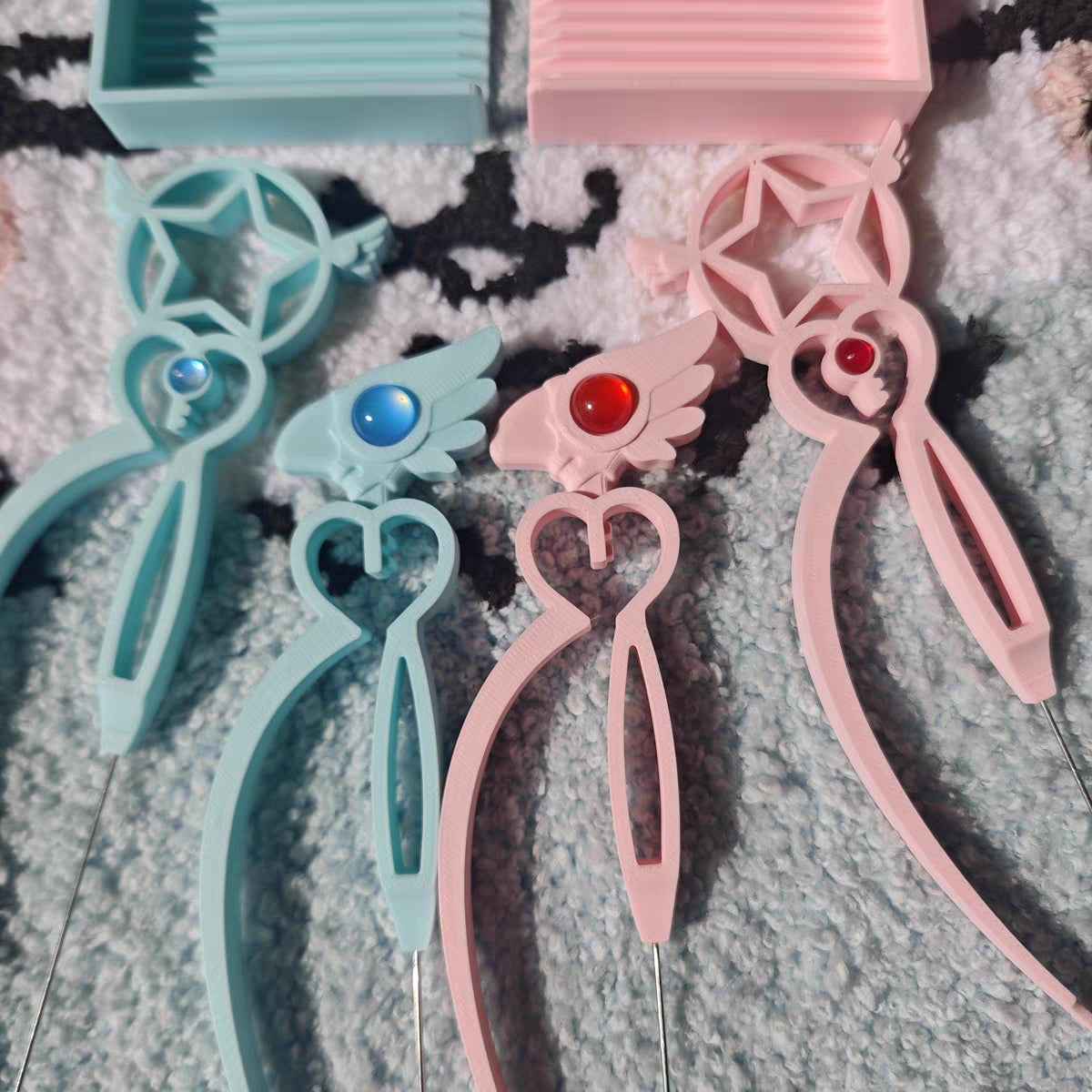 Cardcaptor Sakura Magic Wand Pearl Bead Pen – For 2.6mm Mini Beads | Bird Wand & Star Wand | Pink & Blue | Short & Long Tip Options