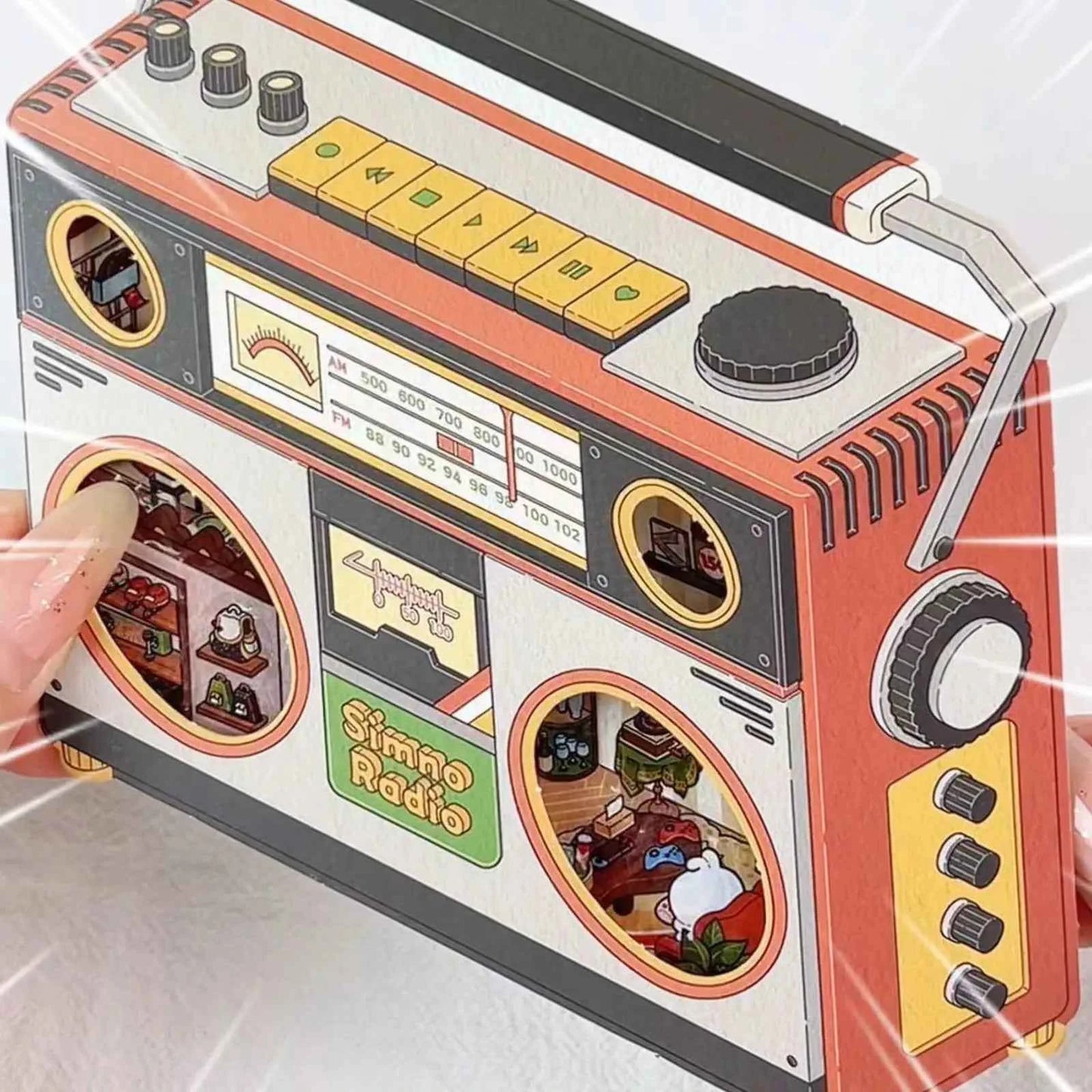 Magical Realm 6.0 – Flip-Lid Design 3D Sticker Scenes – 4 Theme Sets: Jewelry Box | Retro Radio | Work Day | Sweet Cake
