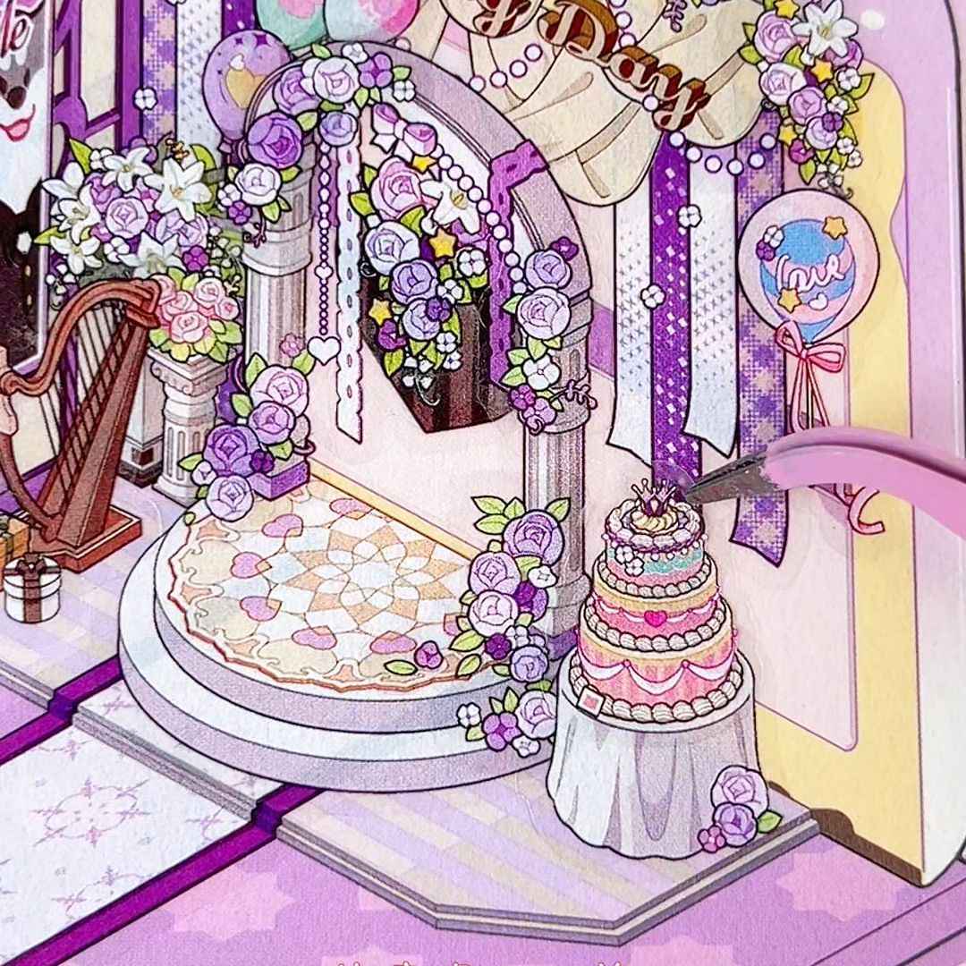Magical Realm 6.0 – Flip-Lid Design 3D Sticker Scenes – 4 Theme Sets: Jewelry Box | Retro Radio | Work Day | Sweet Cake