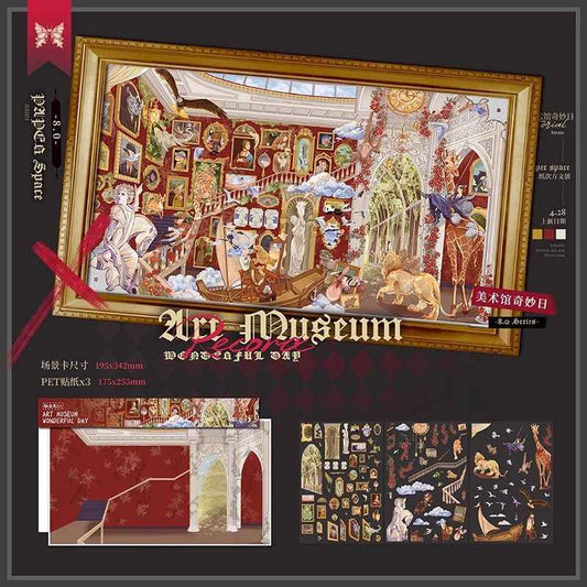 Art Night – Vintage Style Plus Size 3D Sticker Scenes – 4 Theme Sets: Super Adventure Island | The Rose Prince | Kingdom on the Hat | Mysterious Art Museum