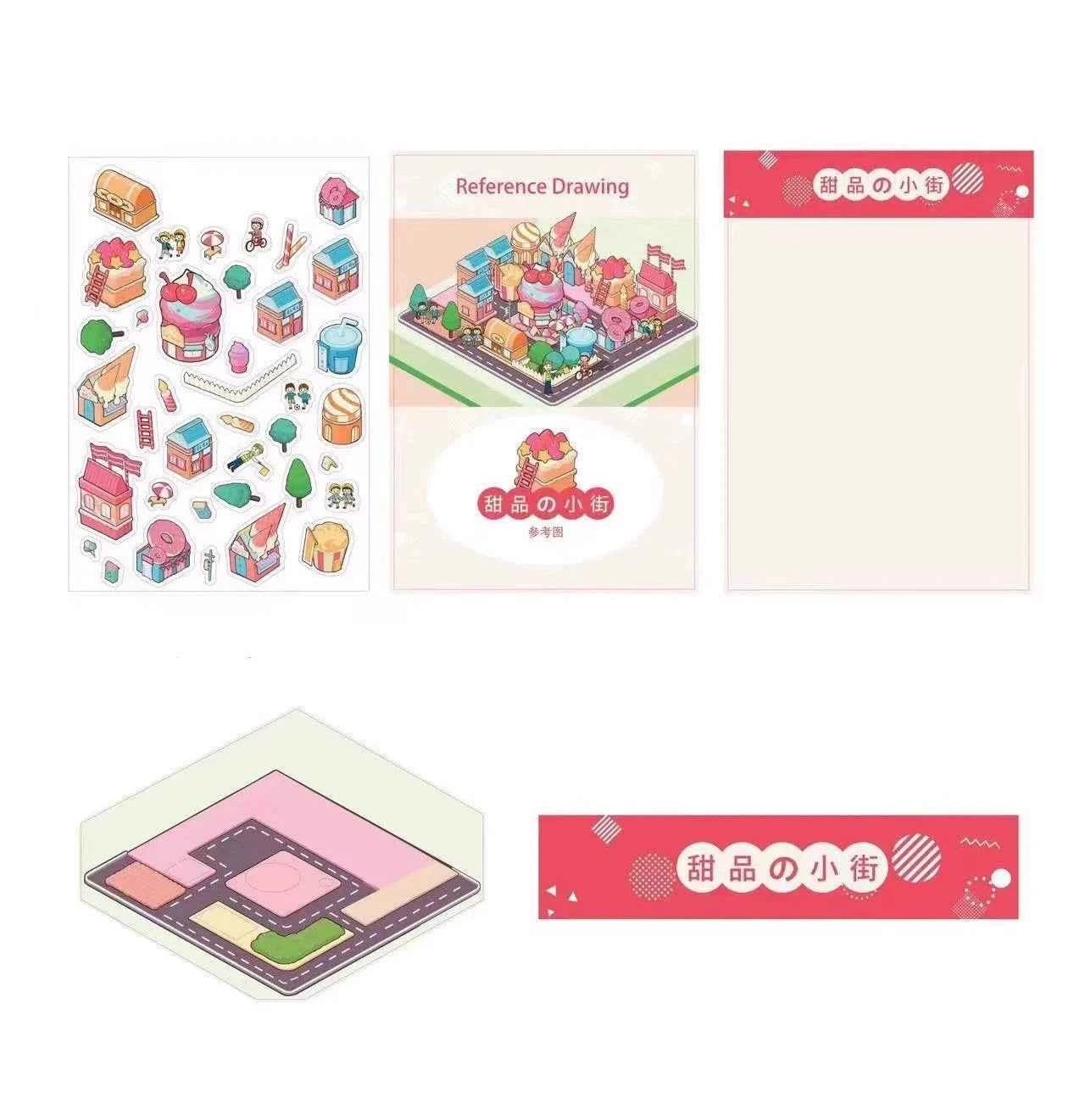 Childhood Dreams 3D Isometric Room Stickers - 4 Theme Sets: Pool Party | Arcade | Pink Loft | Dessert Street - SNSEASY