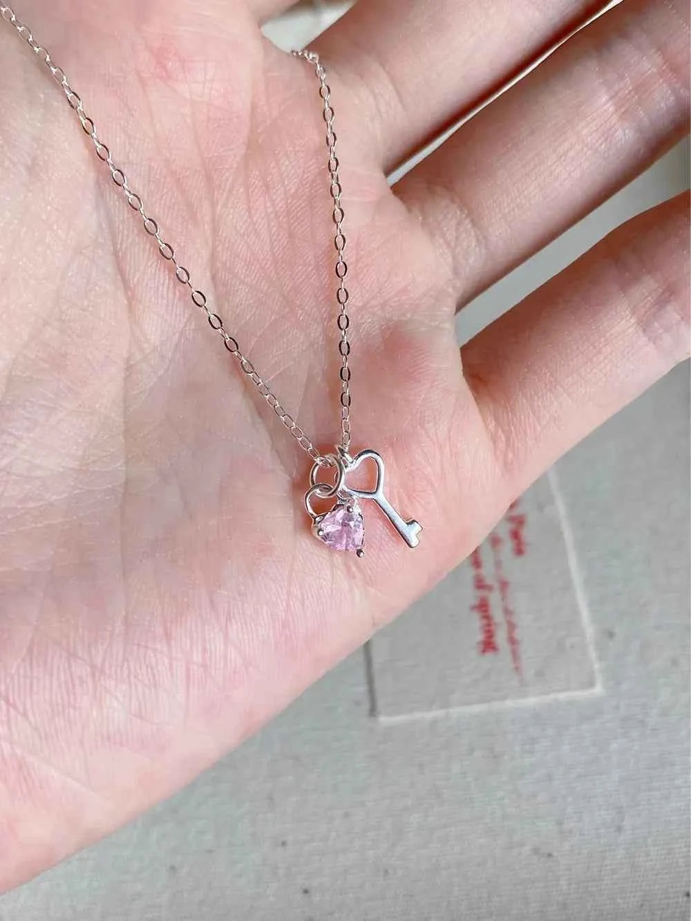 "Sweetheart Key" 925 Sterling Silver Necklace - Perfect Birthday Gift for Her