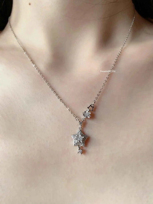 "Starry Charm" 925 Sterling Silver Star Necklace - Perfect Birthday Gift for Her