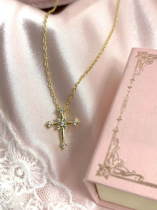 "Sparkling Faith" 925 Sterling Silver Mini Cross Necklace with Zircon - Elegant, Delicate, and Timeless