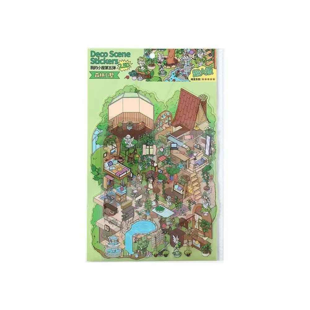 Plus My Cottage 5.0 – 3D Miniature Sticker Scenes - 2 Theme Sets: Forest Cottage | Underwater Town
