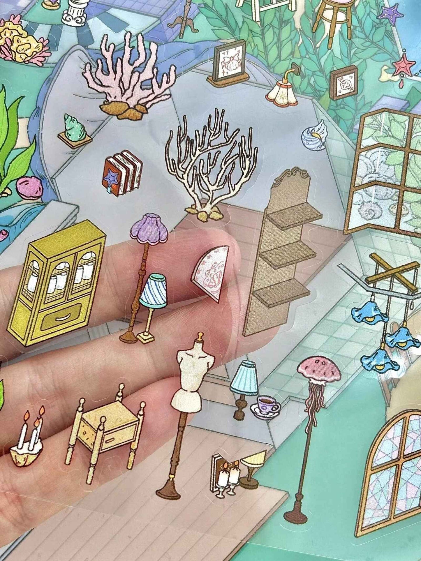 Plus My Cottage 5.0 – 3D Miniature Sticker Scenes - 2 Theme Sets: Forest Cottage | Underwater Town