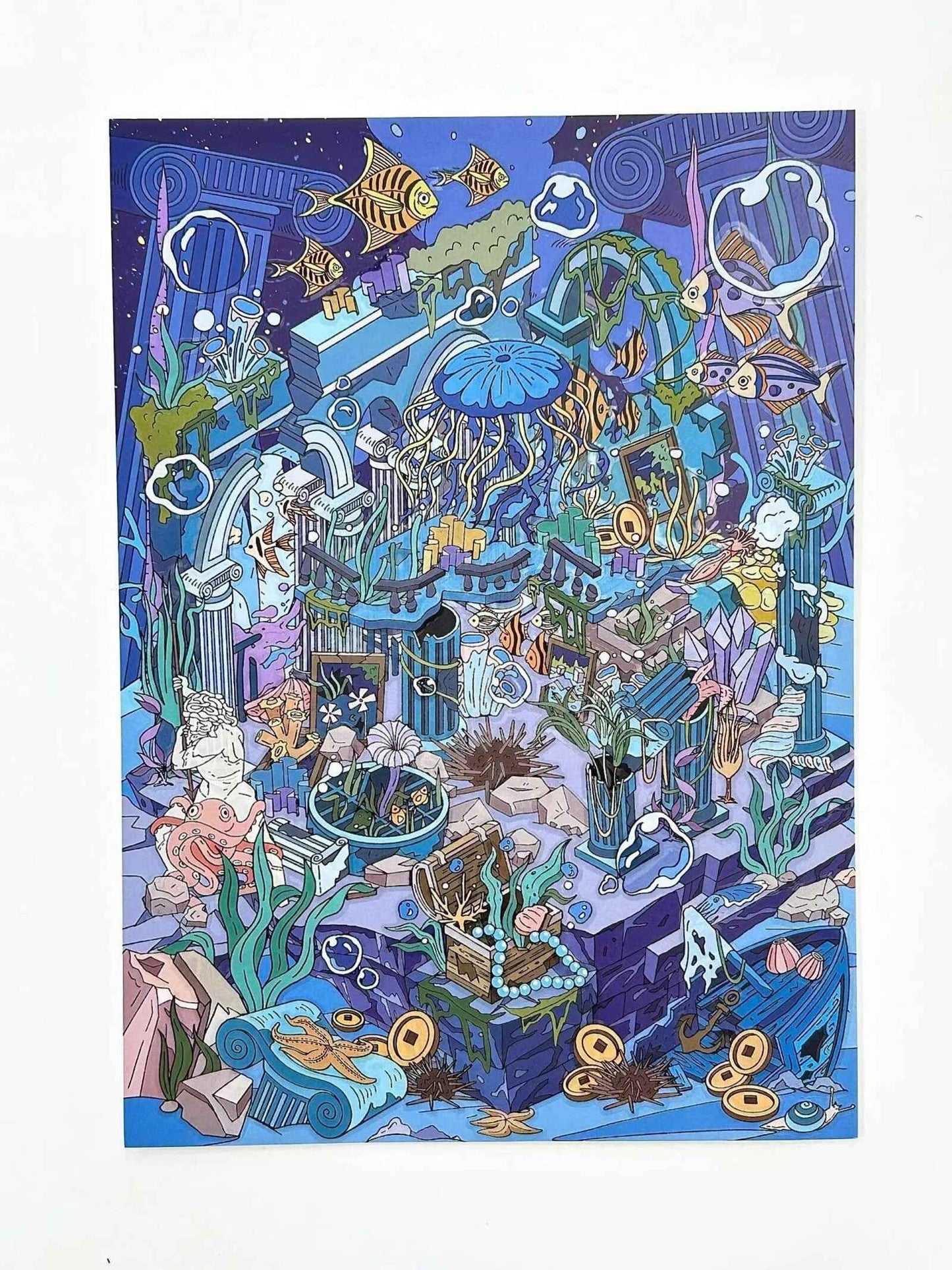 Plus Business of the Day 13.0 – 3D Miniature Sticker Scenes - 2 Theme Sets: Deep Sea Ruins | Abandoned Amusement Park
