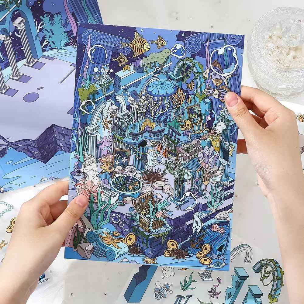 Plus Business of the Day 13.0 – 3D Miniature Sticker Scenes - 2 Theme Sets: Deep Sea Ruins | Abandoned Amusement Park