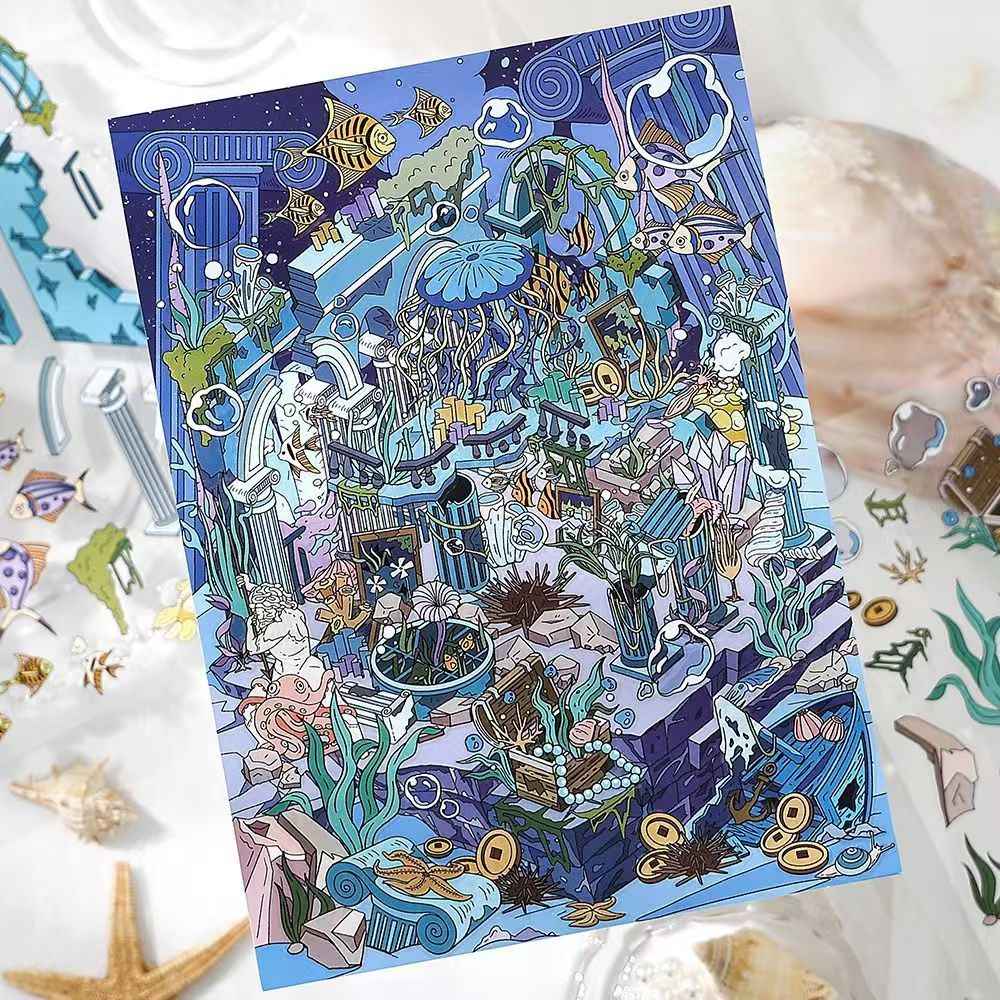 Plus Business of the Day 13.0 – 3D Miniature Sticker Scenes - 2 Theme Sets: Deep Sea Ruins | Abandoned Amusement Park