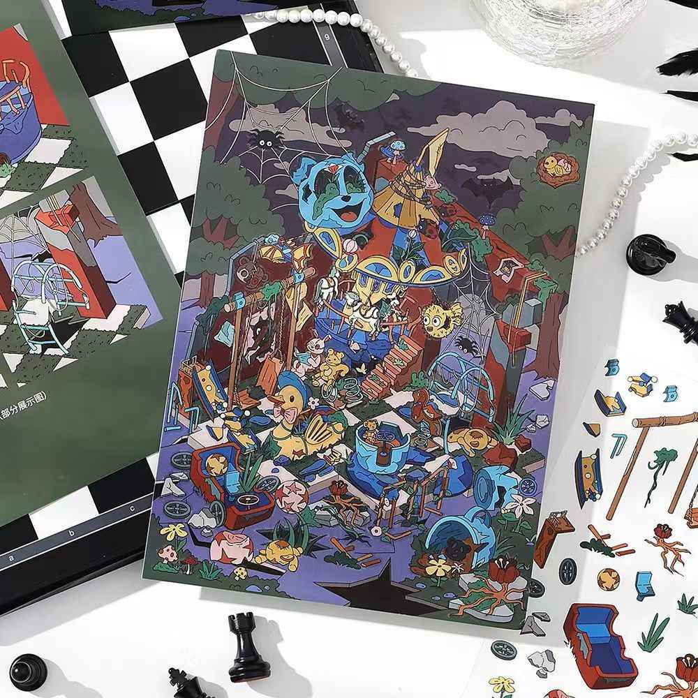Plus Business of the Day 13.0 – 3D Miniature Sticker Scenes - 2 Theme Sets: Deep Sea Ruins | Abandoned Amusement Park