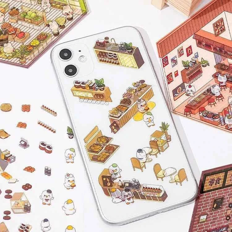 Miniature World 3D Scene Stickers - 4 Theme Sets: Izakaya | Convenience Store | Fresh Fruit | Bakery Shop - SNSEASY