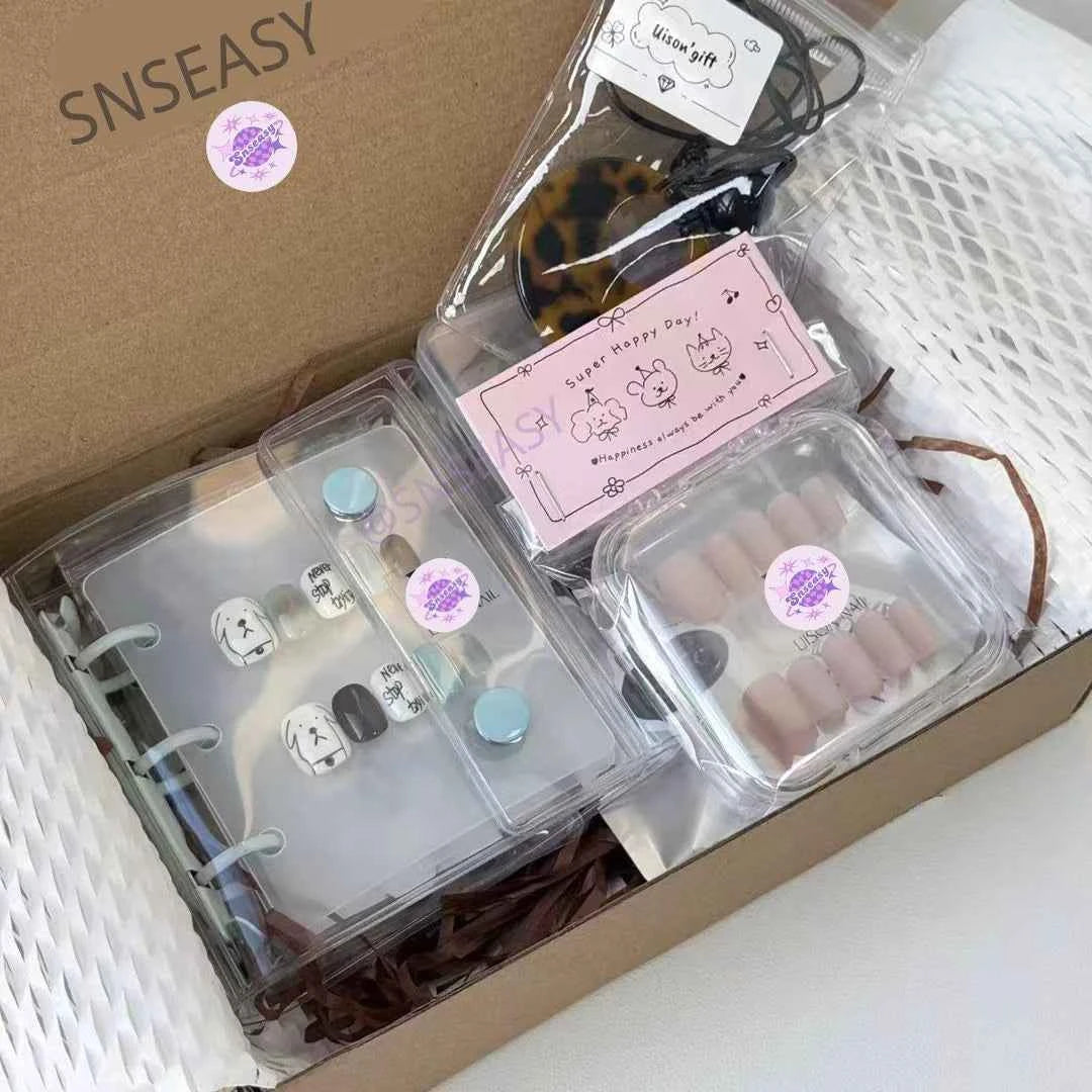 Handmade Wearable Cute Gummy Bear Spring/Summer Dopamine Nails in Long Stiletto & Short Round Styles - SNSEASY