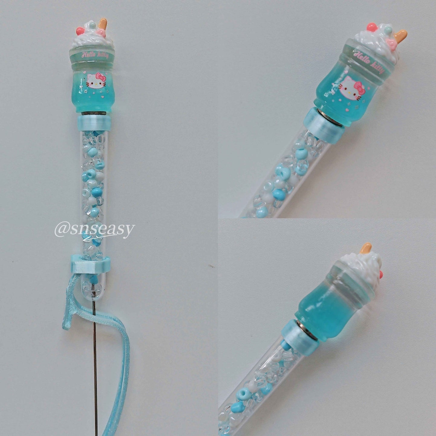 Pearl Bead Pen for Mini Fuse Beads β Hello Kitty Style with Magnetic Doll Tops | 3 Interchangeable Heads