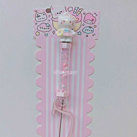 Pearl Bead Pen for Mini Fuse Beads – Hello Kitty Style with Magnetic Doll Tops | 3 Interchangeable Heads