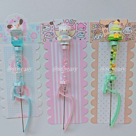 Pearl Bead Pen for Mini Fuse Beads – Hello Kitty Style with Magnetic Doll Tops | 3 Interchangeable Heads
