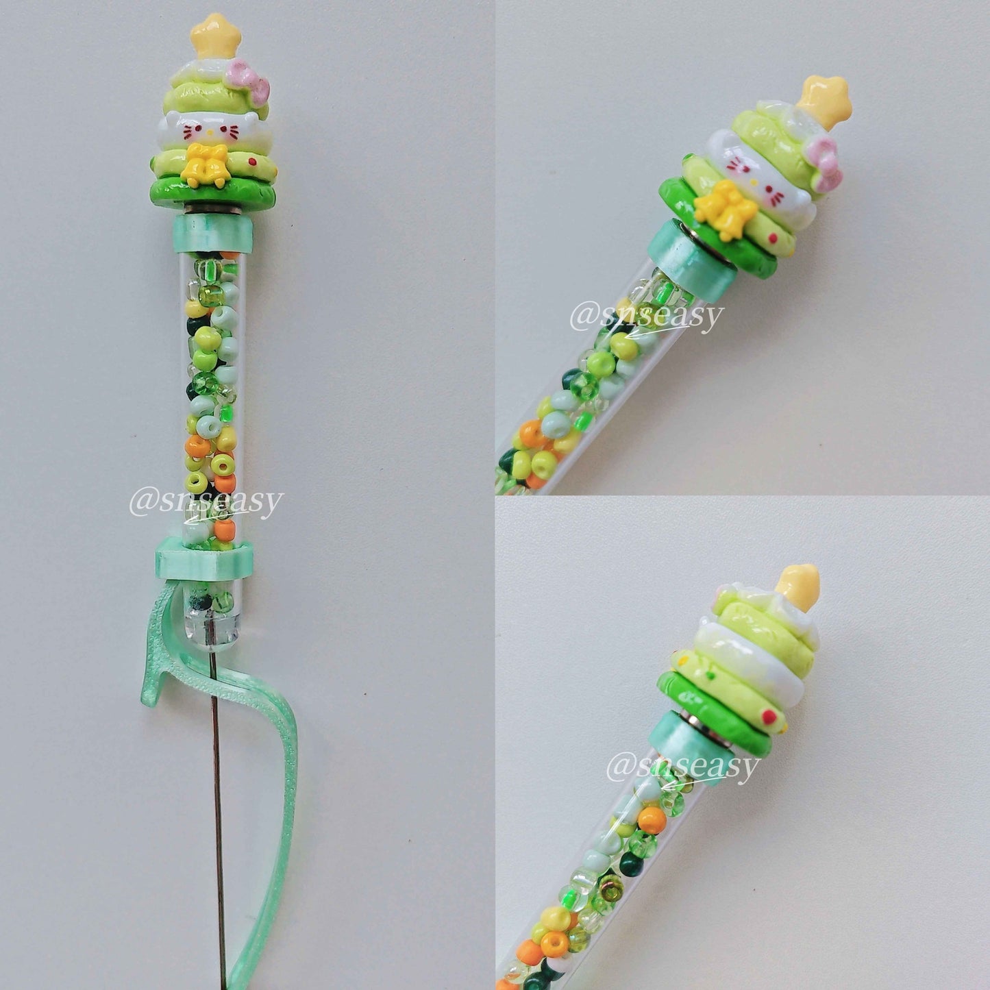 Pearl Bead Pen for Mini Fuse Beads β Hello Kitty Style with Magnetic Doll Tops | 3 Interchangeable Heads