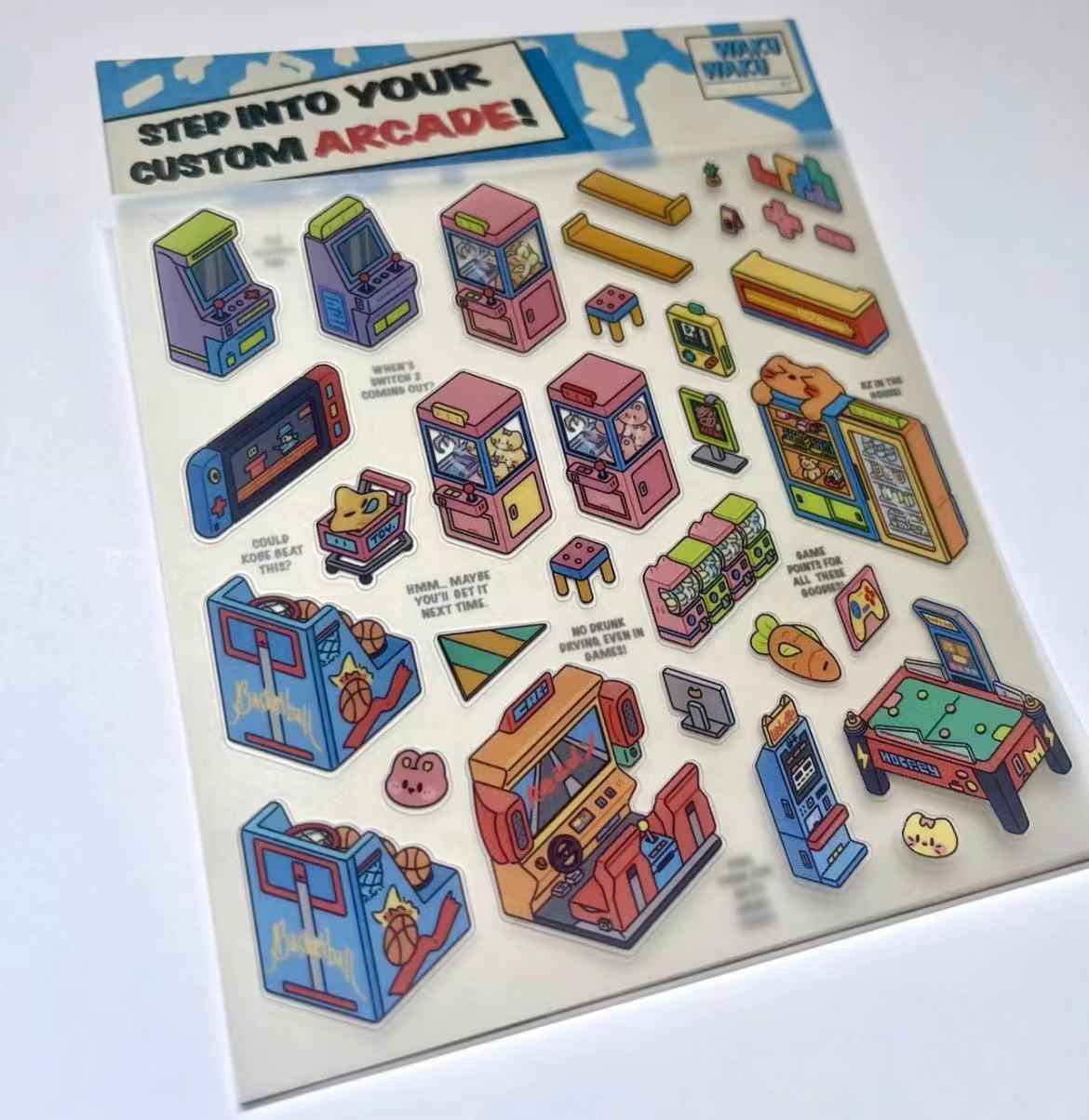 Simulation Business 3D Isometric Room Stickers - 3 Theme Sets: Arcade | Parcel Hub | Record Store - SNSEASY