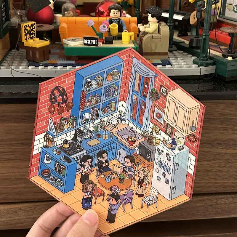Friends 3D Isometric Room Stickers - Monica’s Kitchen - SNSEASY