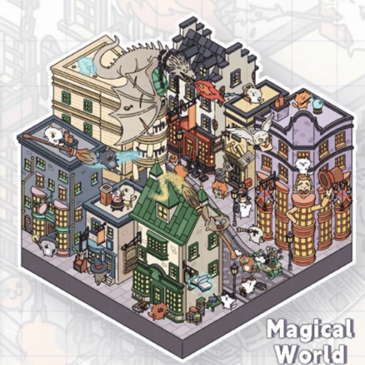 Harry Cat & Henry Cat 3D Scene Sticker 2 Theme Sets: Harry Cat and the Magic Town | Henry Cat and the Champs-Elysรฉes