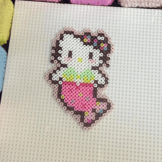 Ocean Sweetheart Twin Mermaid – Hello Kitty Keychain, Handmade Fuse Perler Bead