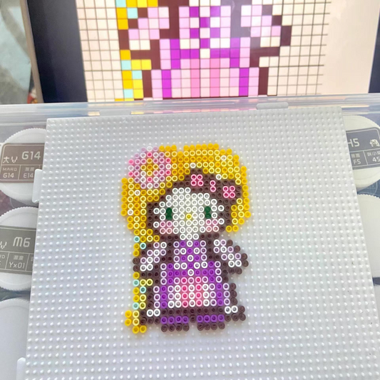 Princess Series Hello Kitty Fuse Perler Bead Finished Design, Hello Kitty Keychain