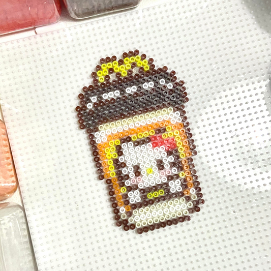 McDonald's Hello Kitty Fuse Perler Bead Finished Design, Hello Kitty Keychain