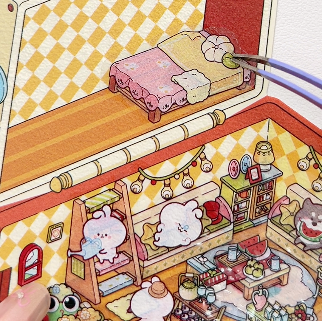 Magical Realm 3D Isometric Room Stickers - 4 Theme Sets: Book of Magic House | Treasure Chest Magic Restaurant | Treasure Chest Paradise | Cabinet Wonderland - SNSEASY