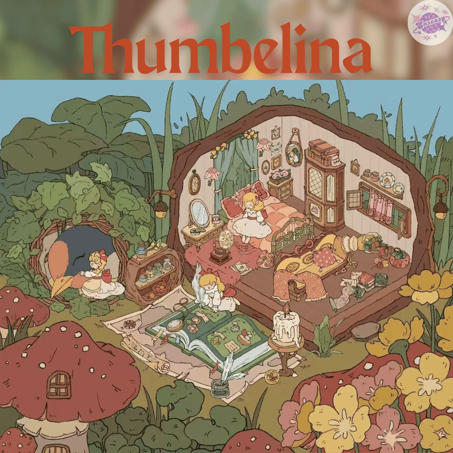 Fairy Tale Stories – Plus Size 3D Miniature Scene Stickers – 3 Theme Sets: Alice in Wonderland | Thumbelina | Enchanted Forest