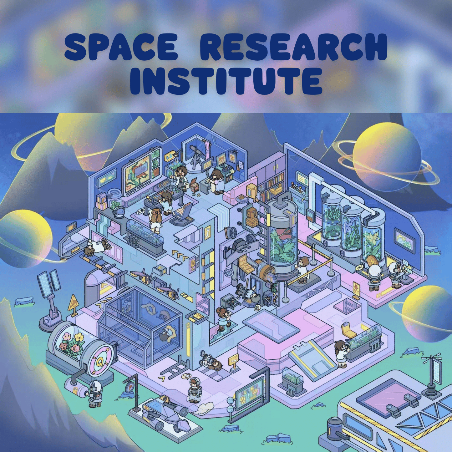 Space Exploration – Plus Size 3D Miniature Scene Stickers – 2 Theme Sets: Space Station | Space Research Institute