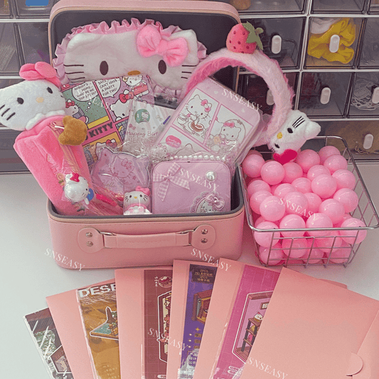 Cute Mystery Suitcase Gift Box | 10 Mystery Balls + 5 Surprise Scene Stickers