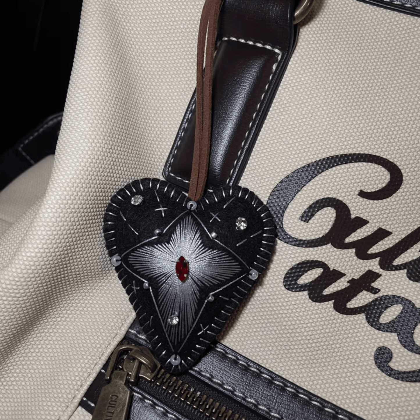 Handmade Black Felt Heart Charm | Made to Order