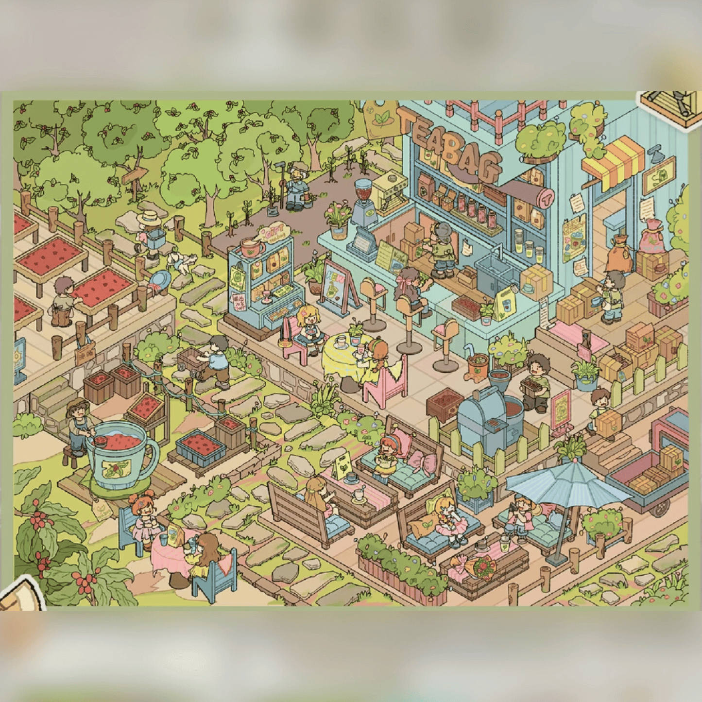 Leisure Moments – 3D Miniature Scene Stickers – 3 Theme Sets: Coffee Estate | Street Food | Amusement Park