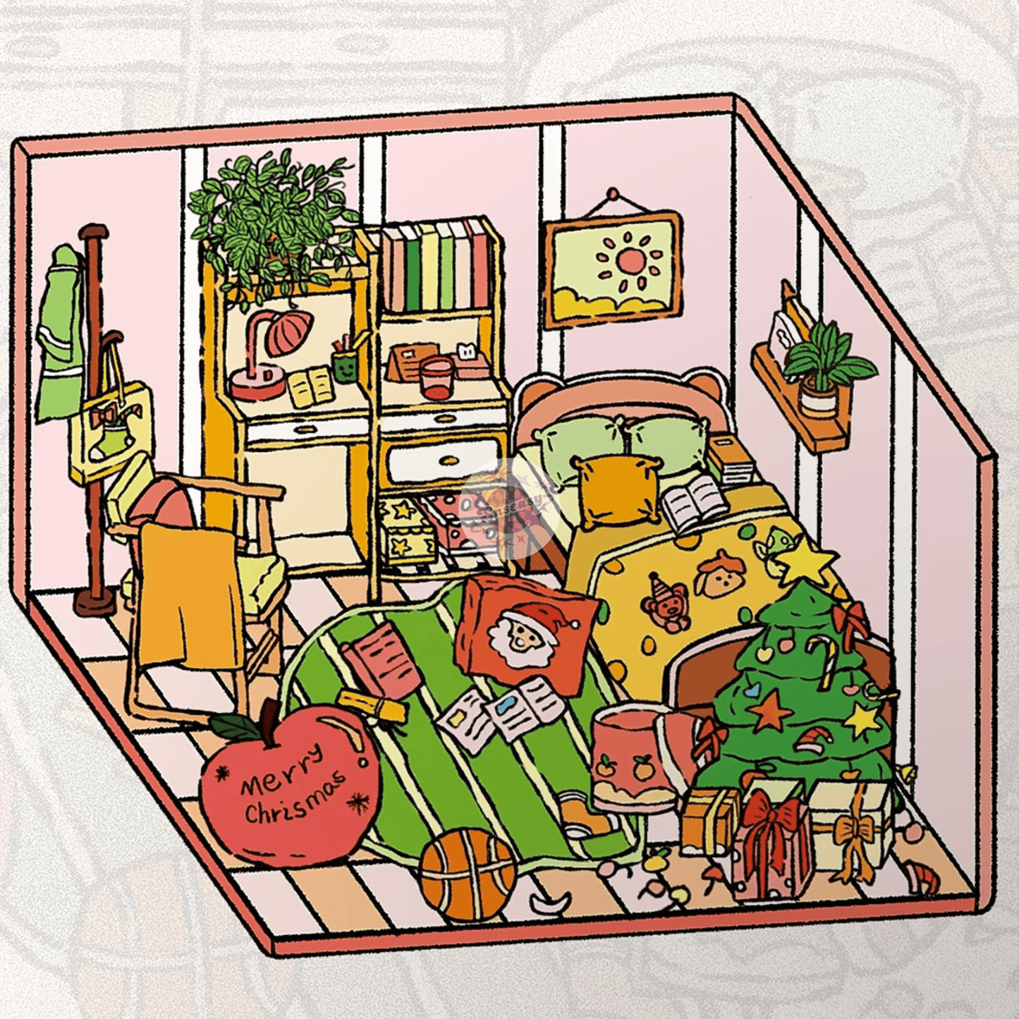 Kids' Room Series – 3D Miniature Scene Stickers – 5 Theme Sets: Monster Card House | Tatami Room | Fun Room | Playful Room | Study Master Room