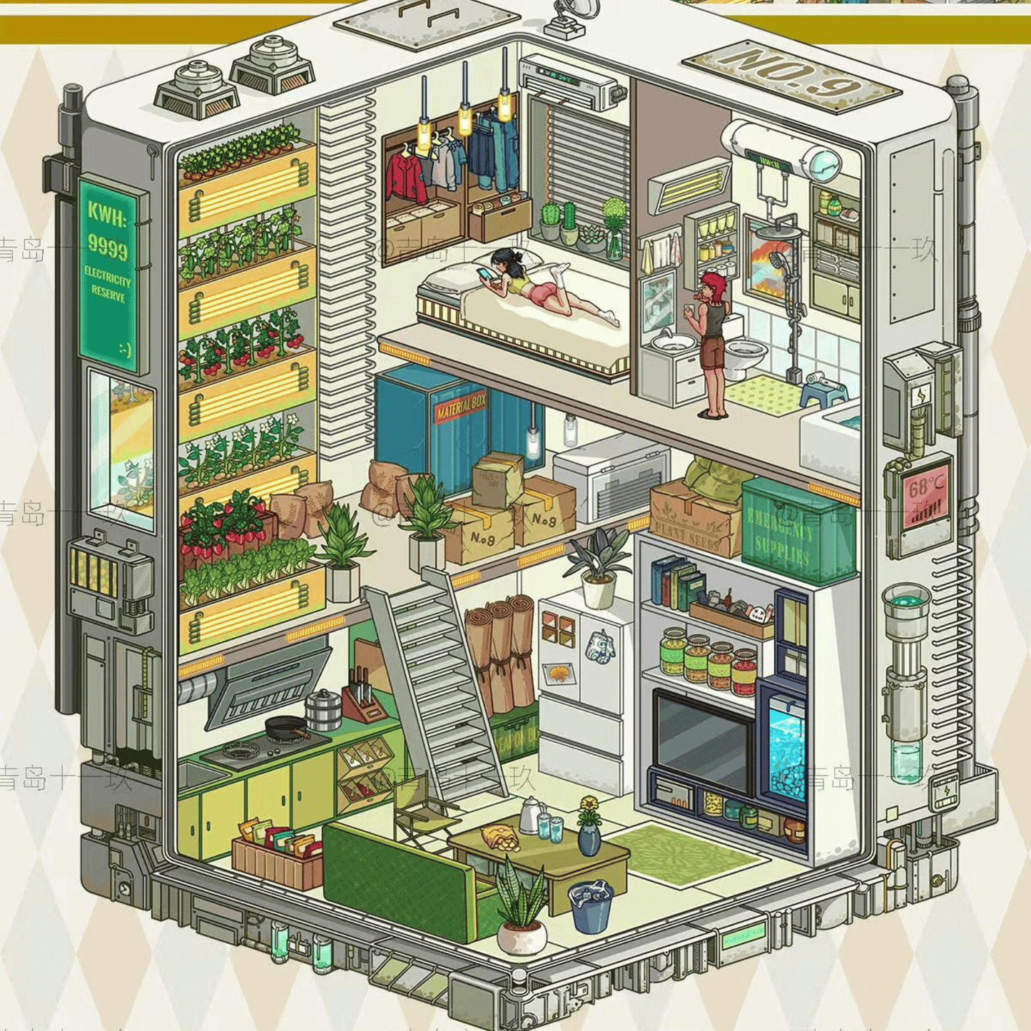 The End of the World β 3D Miniature Scene Stickers β 2 Theme Sets: Doomsday Cabin | Apocalypse Camp