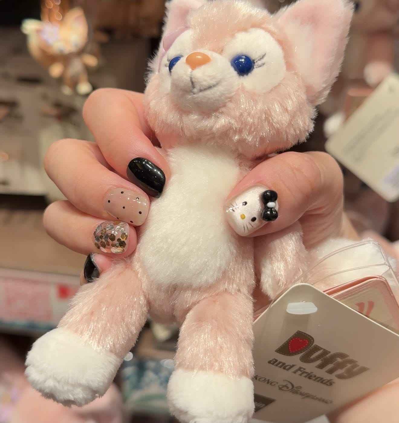 Black Kitty Hello Kitty Nail Art - Baby Square 14mm - SNSEASY