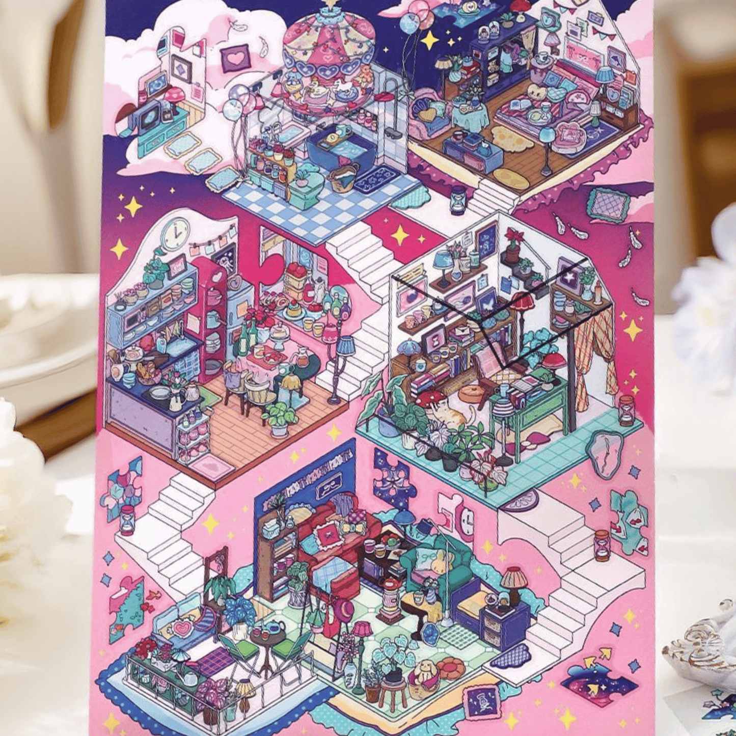Plus My Cottage 6.0 β 3D Miniature Scene Stickers β 2 Theme Sets: Starry Night | Sunset Glow