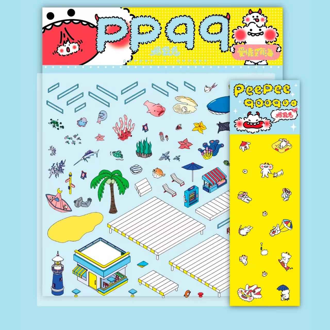 Mischief Maker Series 3D Isometric Room Stickers - 6 Theme Sets: Christmas Party | Candy House | Our Home | Valentine's Beach | Dessert Shop | Halloween Wonderland with Luminous - SNSEASY