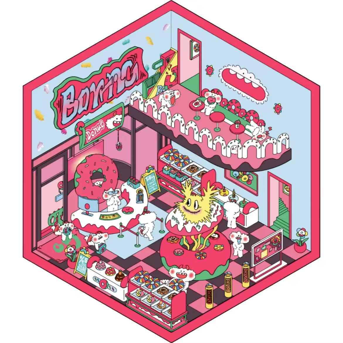 Mischief Maker Series 3D Isometric Room Stickers - 6 Theme Sets: Christmas Party | Candy House | Our Home | Valentine's Beach | Dessert Shop | Halloween Wonderland with Luminous - SNSEASY