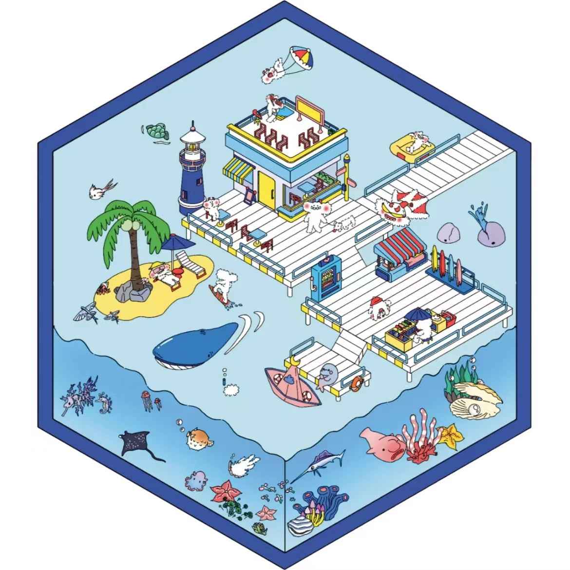 Mischief Maker Series 3D Isometric Room Stickers - 6 Theme Sets: Christmas Party | Candy House | Our Home | Valentine's Beach | Dessert Shop | Halloween Wonderland with Luminous - SNSEASY