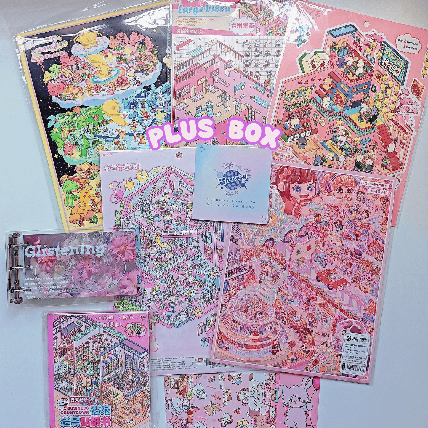 "Cute Cat" Scene Sticker Box